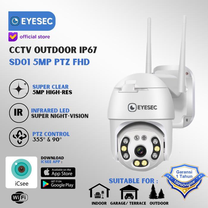 Kamera CCTV Outdoor IP67 5MP WIFI Tuya Color Night Vision - CCTV SD01 *