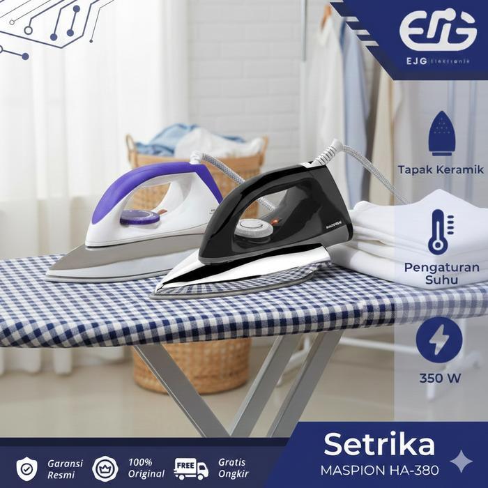 Maspion Setrika Maspion HA 380 HA-380 Iron dry Classic Ceramic Soleplate Gosokan Setrikaan Maspion