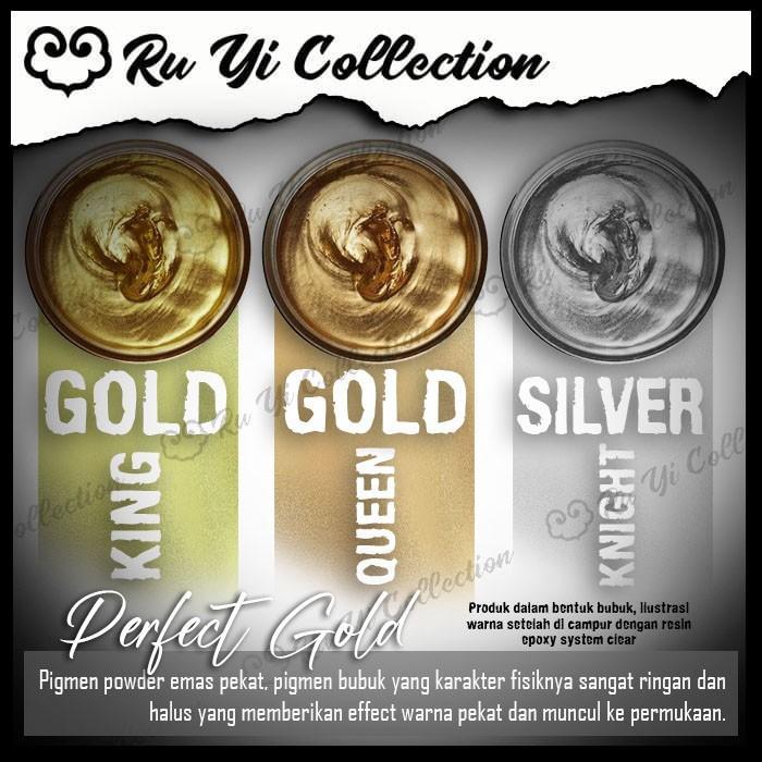 NEW PRODUK PIGMEN BUBUK PERFECT GOLD DAN SILVER DENGAN BUTIRAN SUPER HALUS UNTUK RESIN EPOXY
