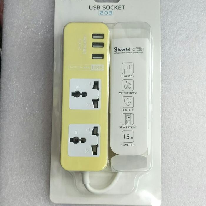 Stop kontak Colokan listrik USB charger hp 3 ports usb
