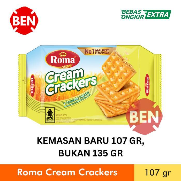 "New" Roma Cream Crackers 135gr / Kotak Tawar Kuning 135 gr gram / Grosir