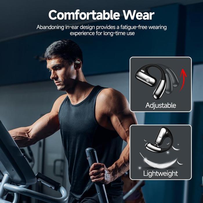 GOOJODOQ TWS Bone Conduction Earphone Bluetooth Nirkabel TWS Headset Sport Gaming HIFI Stereo