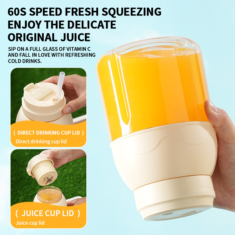 1 set of electric juicer, milkshake machine, juicer, 800ml portable drum rechargeable electric