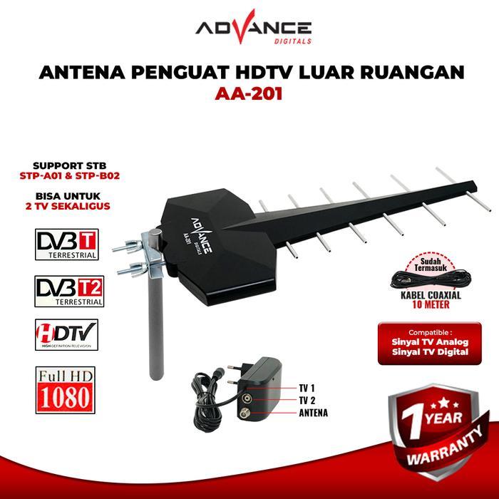 Advance AA-201 Antena Outdoor Digital Analog UHF DVD-T2 Bisa Untuk STB dan Tv Dengan Booster Kabel