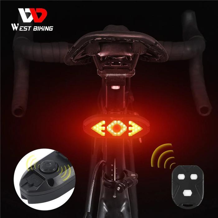 Rockbros - West Biking Lampu Sein Sepeda Usb Wireless Tanpa Kabel Waterproof