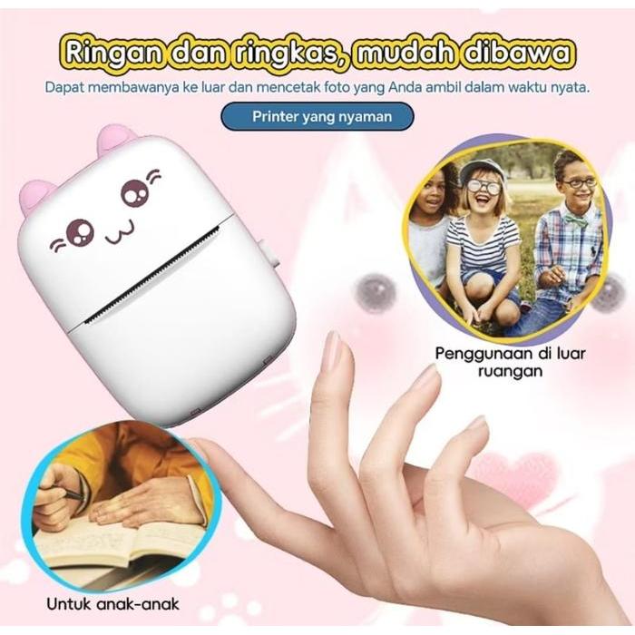 Mini Cute Thermal Printer Bluetooth Portable Label Printer Picture Foto Receipt Barcode Memo Printer