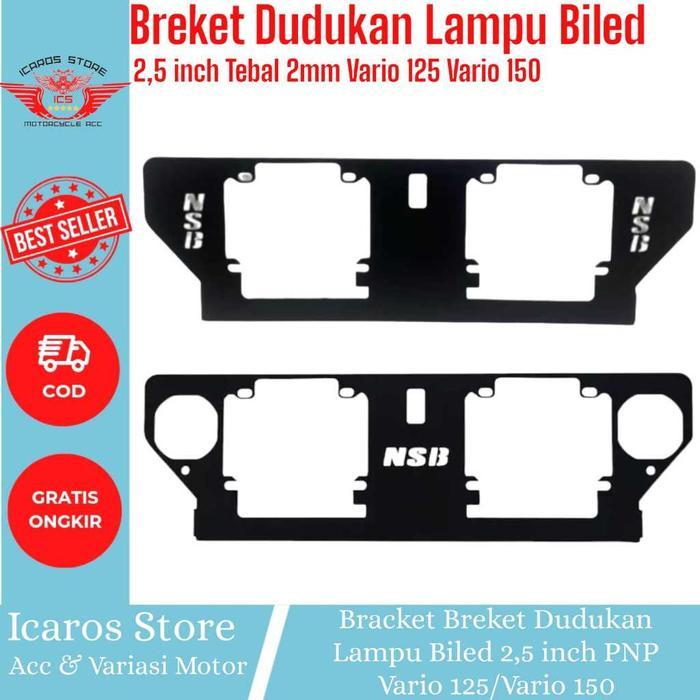 FREE ONGKIR BREKET DUDUKAN LAMPU BILED BRACKET LAMPU BILED 2,5 INCH PNP VARIO 125 VARIO 150