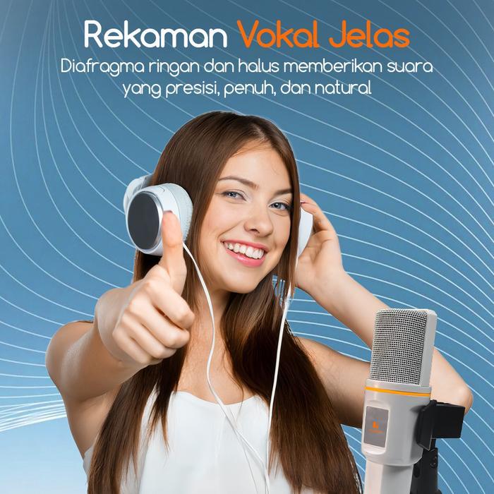 Bonkyo Mikrofon Kondenser M100Neo 5V Stand Mic Kualitas Suara Ekstrim Respon Frekuensi 20Hz-20Khz