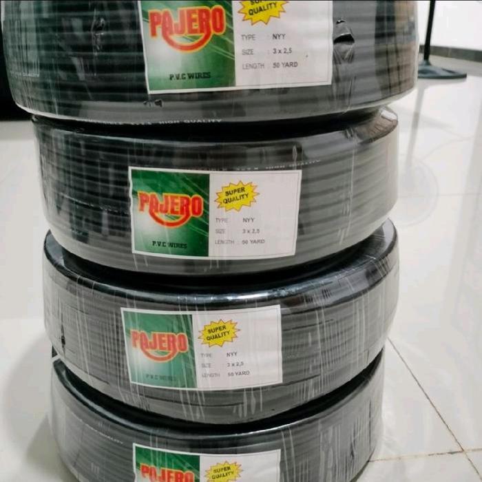 Kabel Listrik Serabut Hitam Isi 3 Pajero 3X2,5 50 Yard 45 Meter 1 Roll