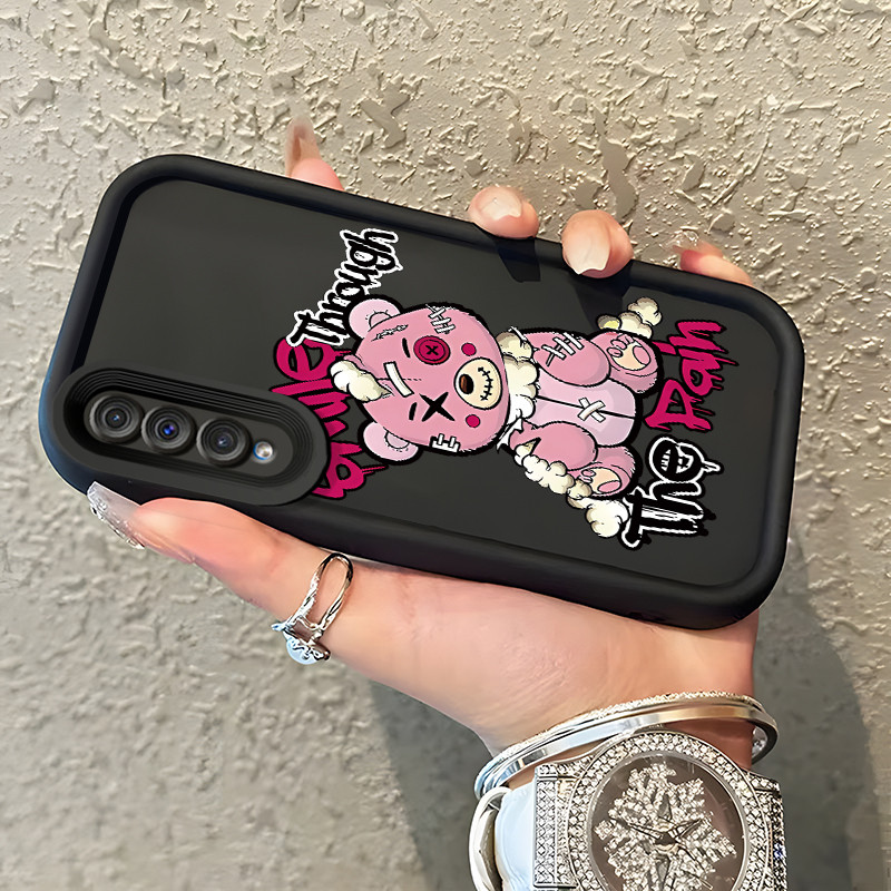 Casing Hp Samsung Galaxy A50 A50s A30s Case Casing beruang rusak dan kelinci Pola kasus ponsel tangg