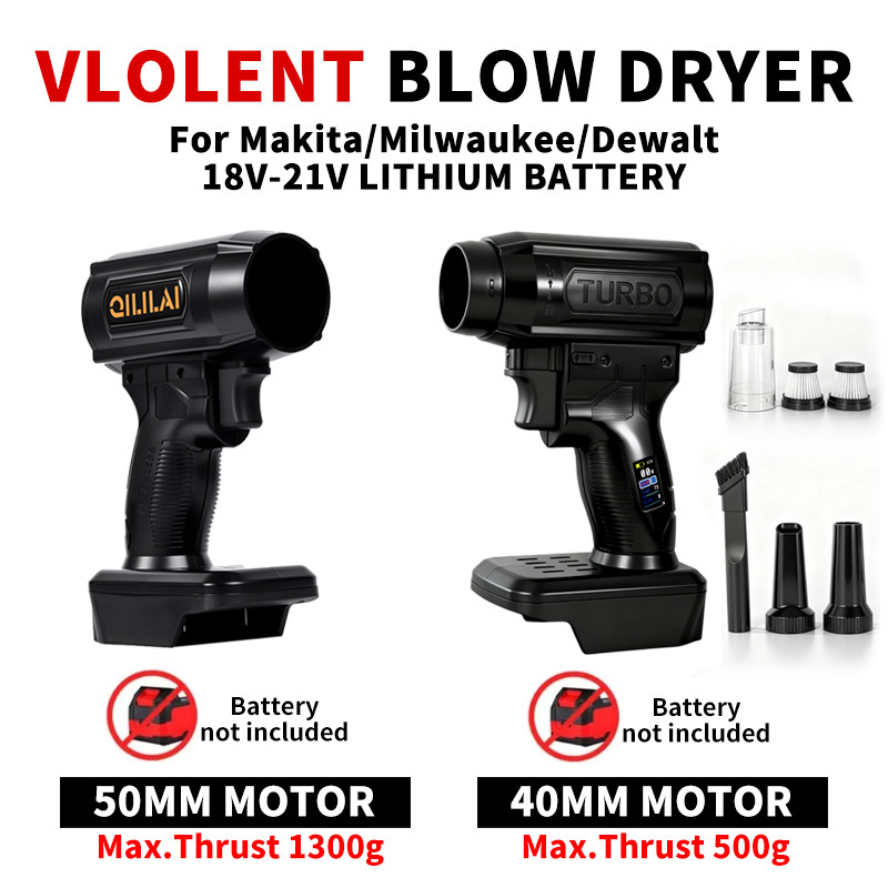 Blower Angin Mobil Kuat Portabel Turbo Jet Fan Kecepatan Tinggi Motor Brushless 50mm Daya Tiup 1300g