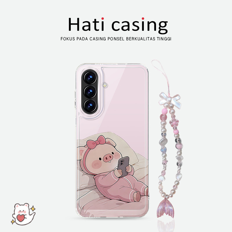 Cewek Girl Lucu Babi Case Samsung S26 Plus Ultra S24 Plus M54 S24 Fe M55 5G S22 S23 S25 S20 S21 Note