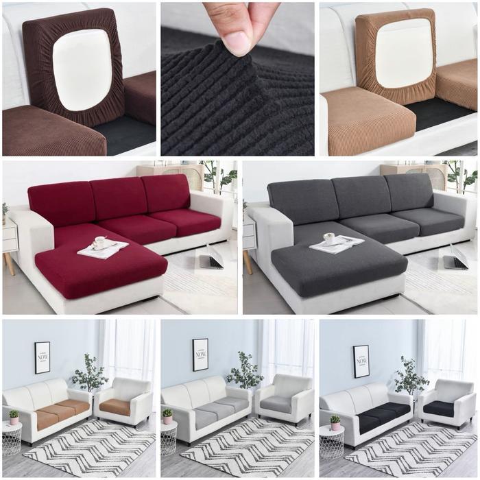 "New" Sarung Dudukan Sofa Bludru Tebal Cober Jok Sofa Elastis Modern