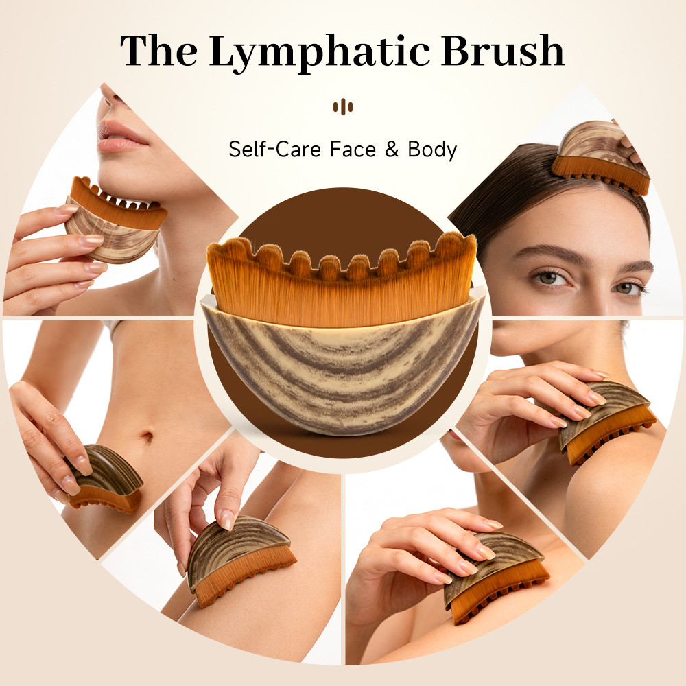 Portable Lymphatic Contour Face Brush, Facial Sculpting Lymphatic Drainage Tool, Lymphatic Drainage