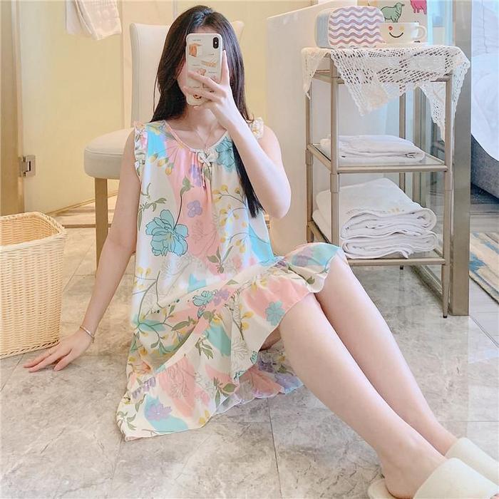 Sale- Kinie Daster Rayon Motif Kintan Daster Wanita Baju Tidur Kain Adem Dress Busui Ketebalan Tipis