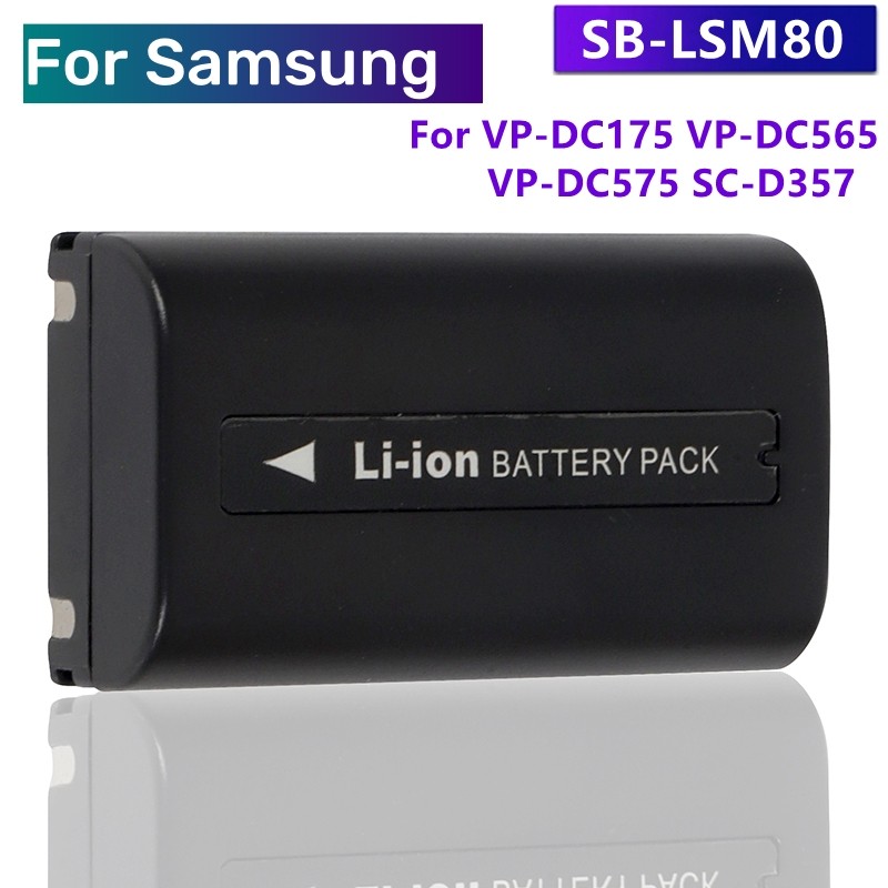 1-2Pcs 850mAh LSM-80 SB-LSM80 LSM80 Camera Battery Rechageable battery For SAMSUNG VP-DC175 VP-DC565