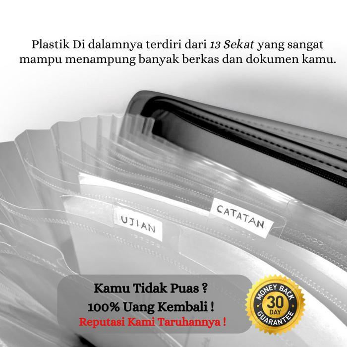 Map Harmonika Expanding File 13 Sekat Kulit Anti Air Tas Dokumen Keeper F4 Document File Tempat