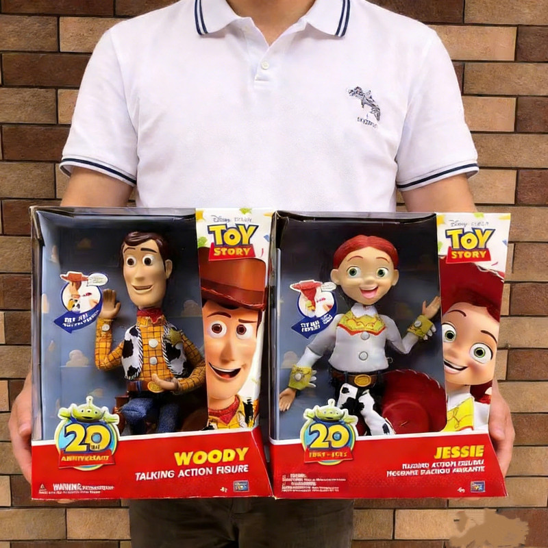 Pixar Toy Story 20th Anniversary Woody Jessie Sheriff Cowboy Talking Articulated Action Figures