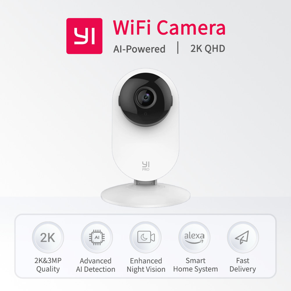 YI Pro 2K Wifi Camera IP Smart Home 2-Way Audio Baby Cam with Night Vision Surveillance Protection