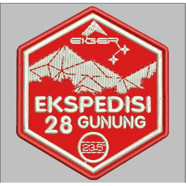 ADVENTURE EG-47 PATCH BORDIR LOGO EIGER EKSPEDISI 28 GUNUNG 23.5 RED