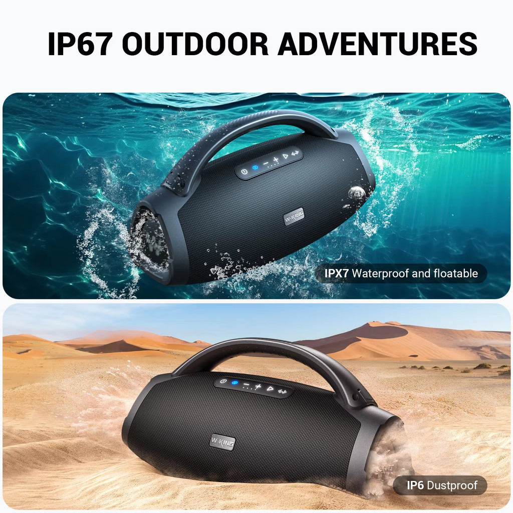 W-King X20S Bluetooth Speaker IPX7 Waterproof Speaker Massive Bass Party Boombox 5.4 Bluetooth AUX