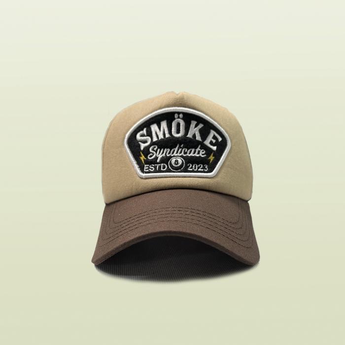SMOKE TOPI ALL NEW TRUCKER HAT "DESSERT" HITAM COKLAT ELEGAN