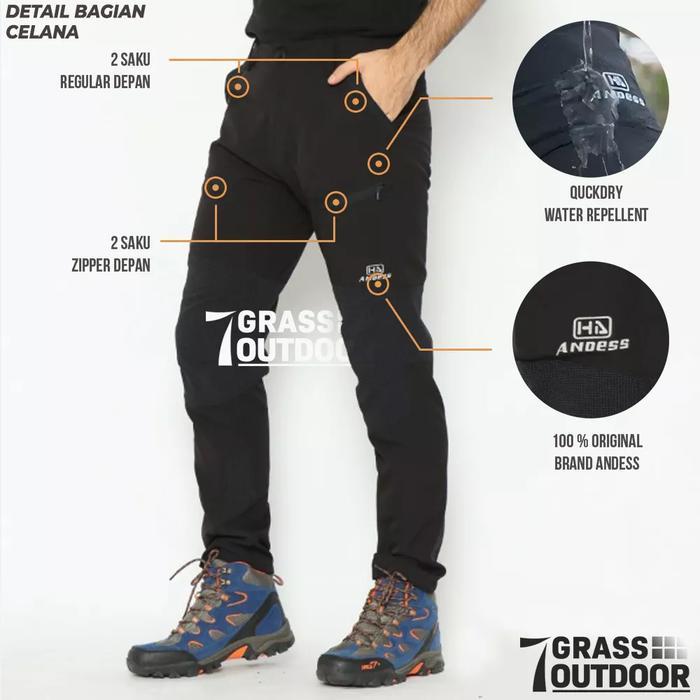 Eiger Summit Gear - Celana Gunung Pria Wanita Panjang Outdoor Quickdry Hiking Waterproof