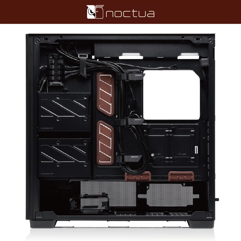 Antec Flux Pro Noctua Edition Full-Tower Computer Case with 4 A14X25 G2 Cat Fans FH1 Hub 420 Water