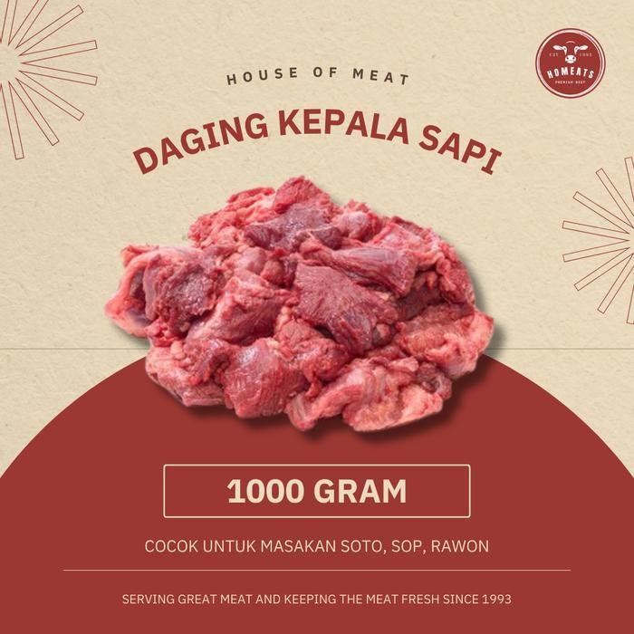 Daging Kepala Sapi Lokal Segar Beef Head Meat Fresh 1000 Gram 1 kg