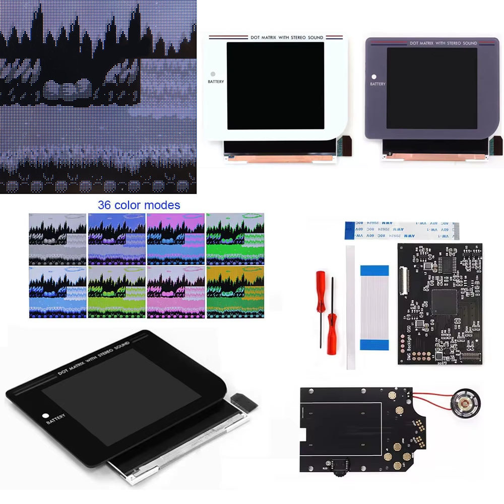 Pre-Laminated For GB DMG LCD IPS LCD Screen Kits OSD Menu W/Speaker for GameBoy GB DMG No welding