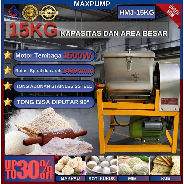 MAXPUMP Mesin Pengaduk Adonan Mie / Horizontal Dough Mixer Dough Maker Mesin Pembuat Pengaduk Adonan