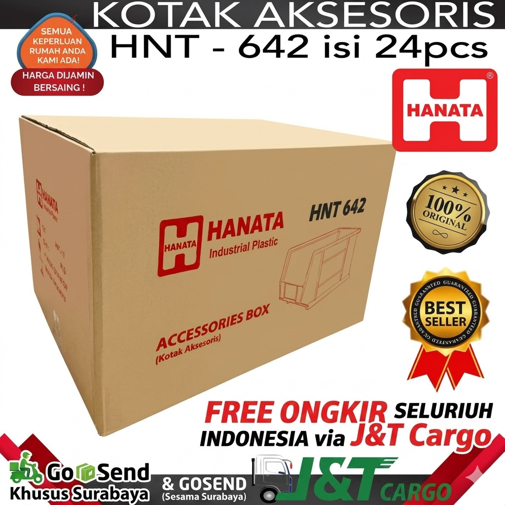 [GROSIR 24 PCS] Hanata Jolly Box HNT 642 Isi 24 Pcs - Kotak Sparepart Rak Susun Besar