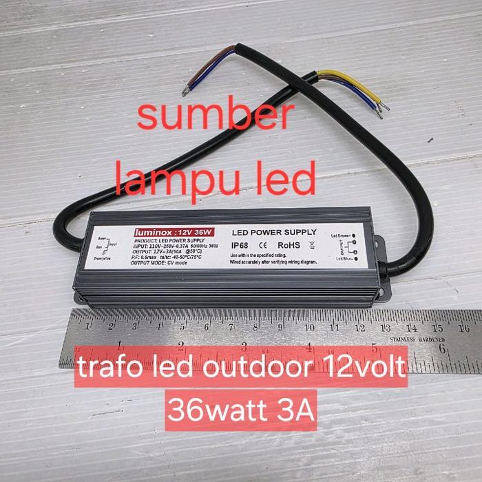 Trafo Driver Ballast Led 3A 36W 12Volt 5A 60W 8A 100 / Psu Trafo Waterprood 12V 36Watt 36W 60Wat