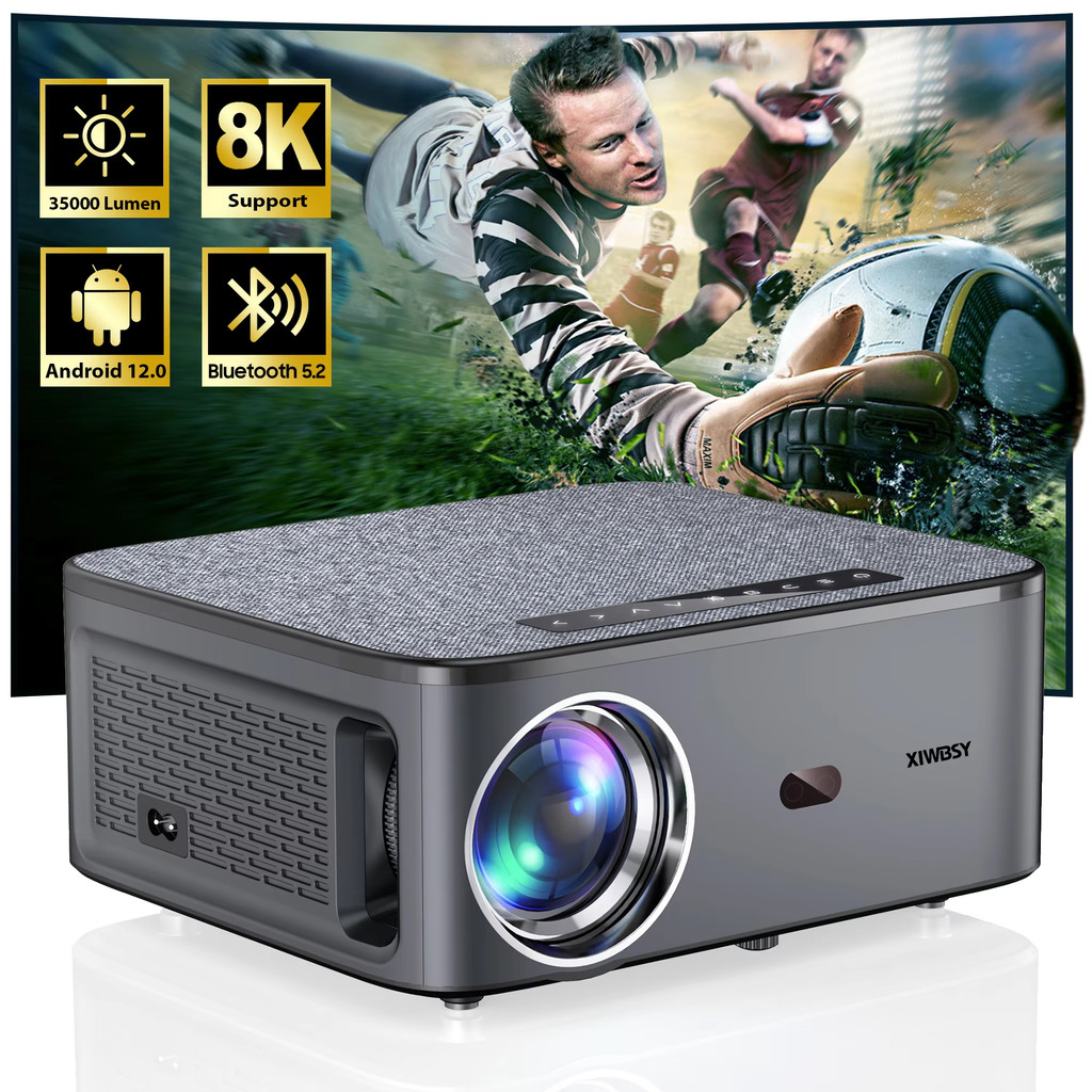 XIWBSY 2025 New T08 Projector 35000Lumens Moive Daylight Projector Android 12.0 Smart Proyector 8K