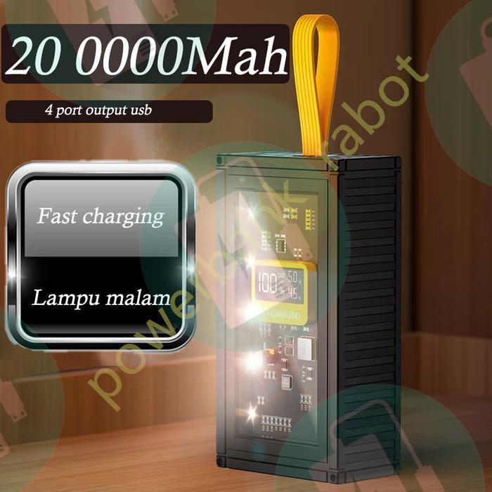 MK Powerbank 200000 mah power bank fast charging powerbank 4 output USB LED Display