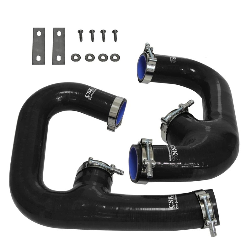 RED/BLUE/BLACK PERFORMANCE FRONT TWIN INTERCOOLER PIPES & CLAMPS FITS FOR VW GOLF R GTI MK7 2.0T