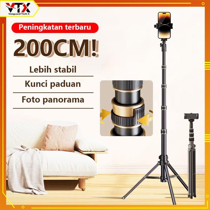 VTX Tripod 2,1 meter Besi Tripod Tongkat Selfie Ringlight HP Kamera Lengkap Holder HP, Premium