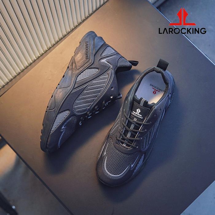 League Sportt - - Vetro Hitam Putih Abu Polos Sepatu Sneakers Running Gym Shoes