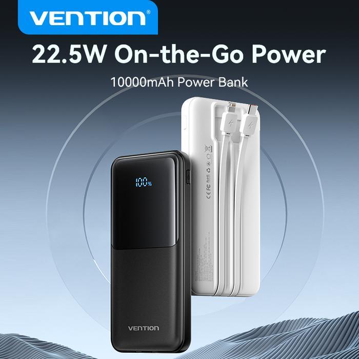 Vention Ccc Powerbank Built In Cable Usb Type C Lightning Fast Charging 10000Mah 20000Mah Led