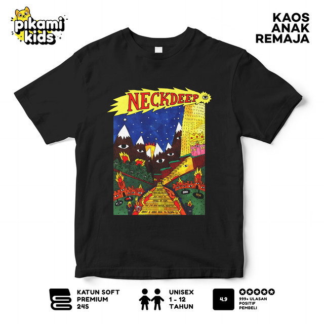 PIKAMI Kaos Distro Anak Band Neck Deep Baru Restock - Baju Anak Band Hitam