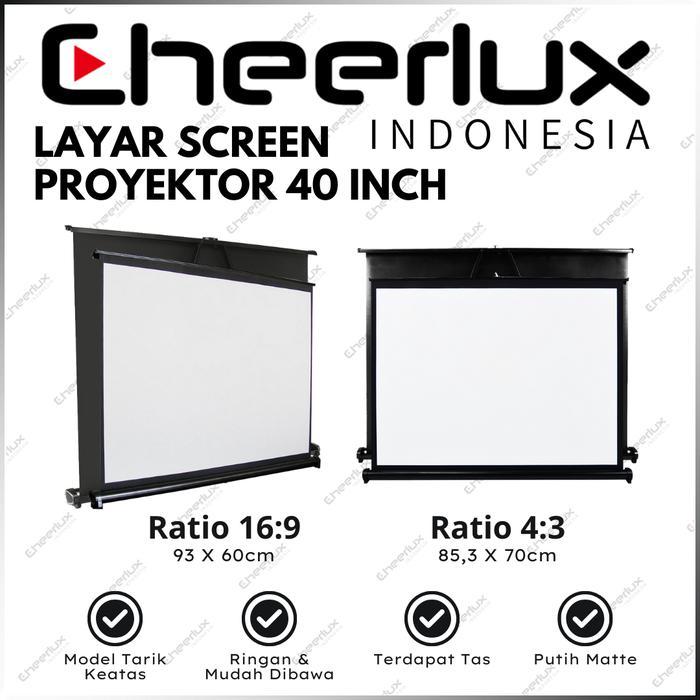 Layar Proyektor Lipat 40 Inch Table Screen Projector 40" Portable