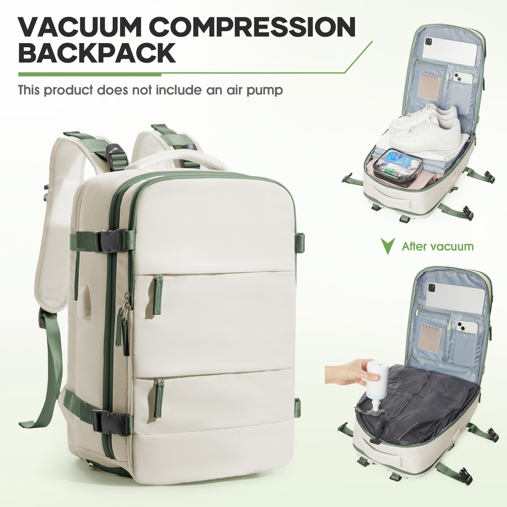 Tas Ransel Kompresi Vakum Travel Besar dengan Pompa, Tahan Air untuk Pria dan Wanita