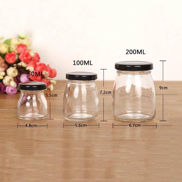 Toples Kaca 150ml Jar Selai Pudding - Botol Hampers Lebaran Murah - Wadah Kurma & Dessert Box Mini
