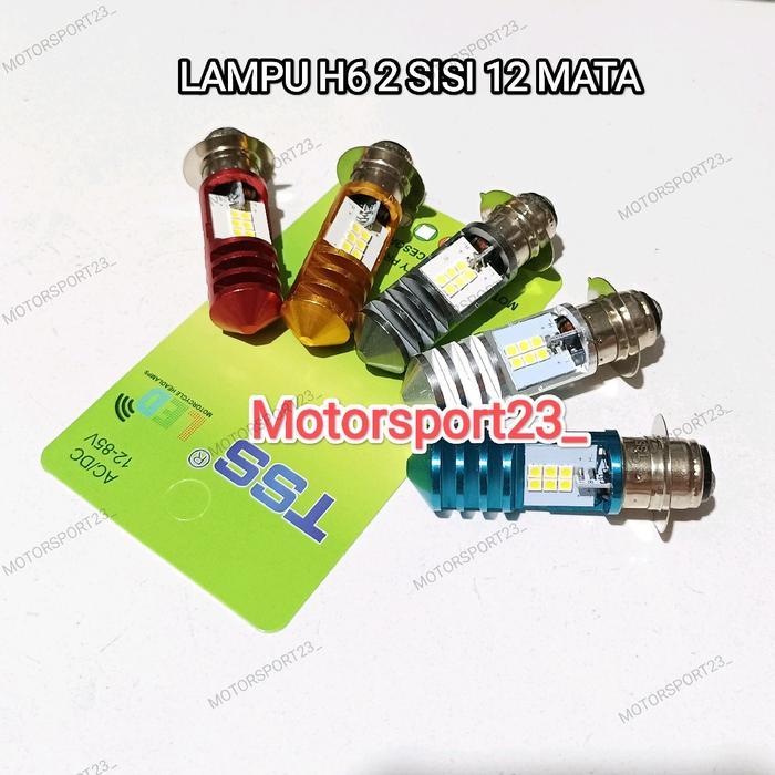 Lampu H6 2 Sisi Body Warna Tss Racing Lampu Depan Motor Bebek H6 8 Led Lampu Utama Motor 2 Sisi