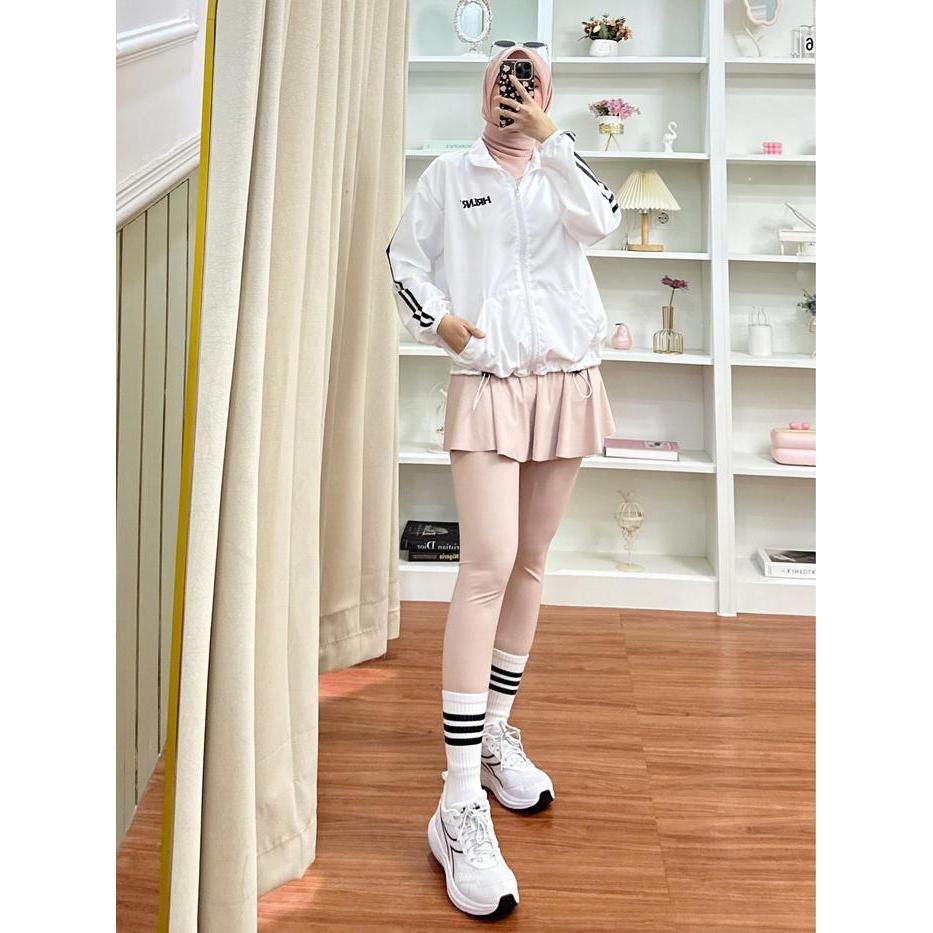 Svrg - Jaket Olahraga Jogging Parasut Wanita - Jaket Parasut Tanpa Kupluk Jumbo Sport