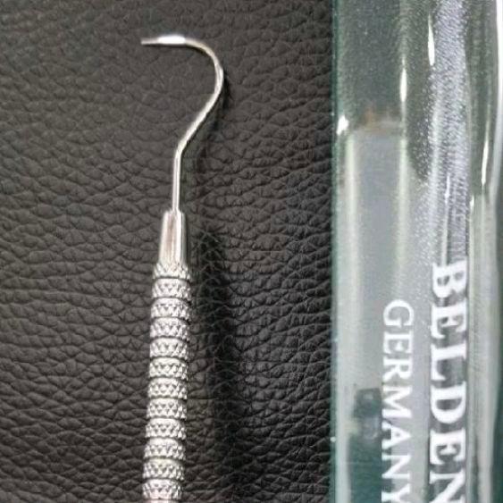 Sonde Bengkok Merc Beldent / Dental Sonde Halfmoon Instrument Gigi Stainless Steel