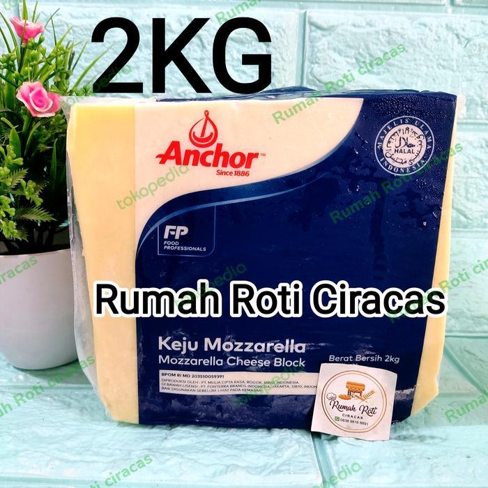 MOZZARELLA ANCHOR 2 KG KEJU MOZARELLA 2KG BLOK CHEESE NEW ZEALAND MOZA