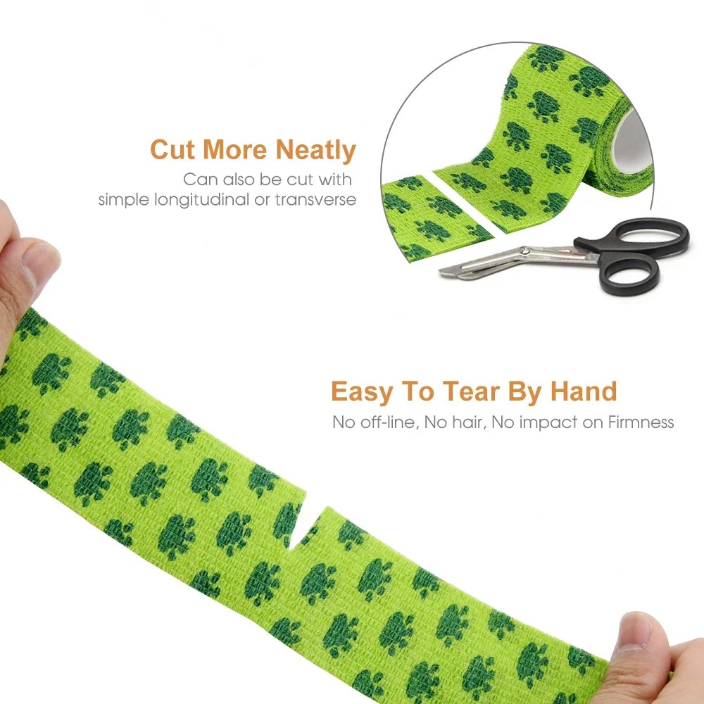 12 Rolls Self Adherent Bandage Elastic Bandage Self Adhesive Bandage Vet Wrap for Dog Cat Horse Pet