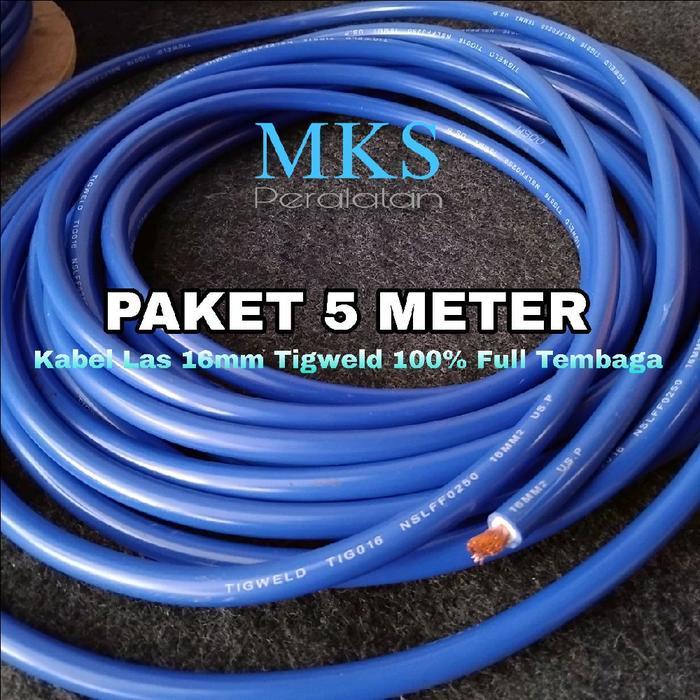 Tigweld Paket 10 Meter Kabel Las 16Mm 100% Full Tembaga Kabel Las 16Mm Tigweld Superfleksible 100%