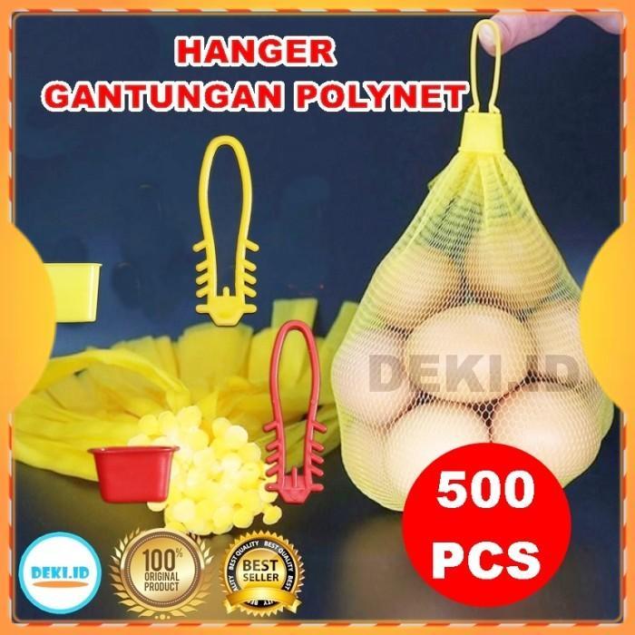 HANGER POLYNET ISI 500 PCS GANTUNGAN JARING BUAH FRUIT COVER PLASTIK